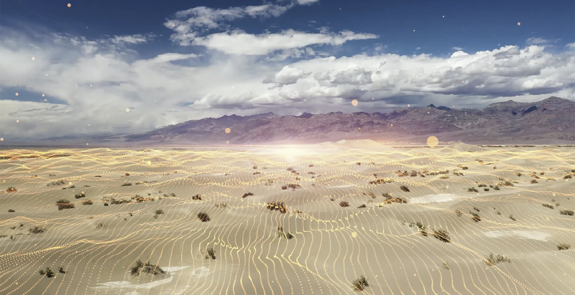 Digital lines over desert