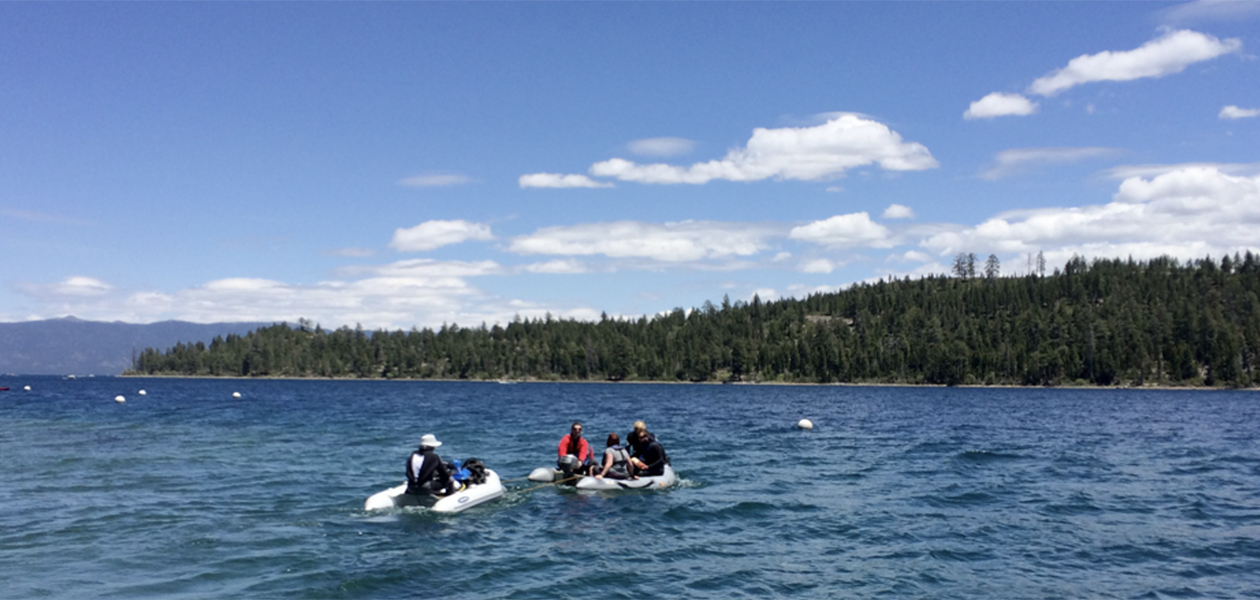 rafts on lake