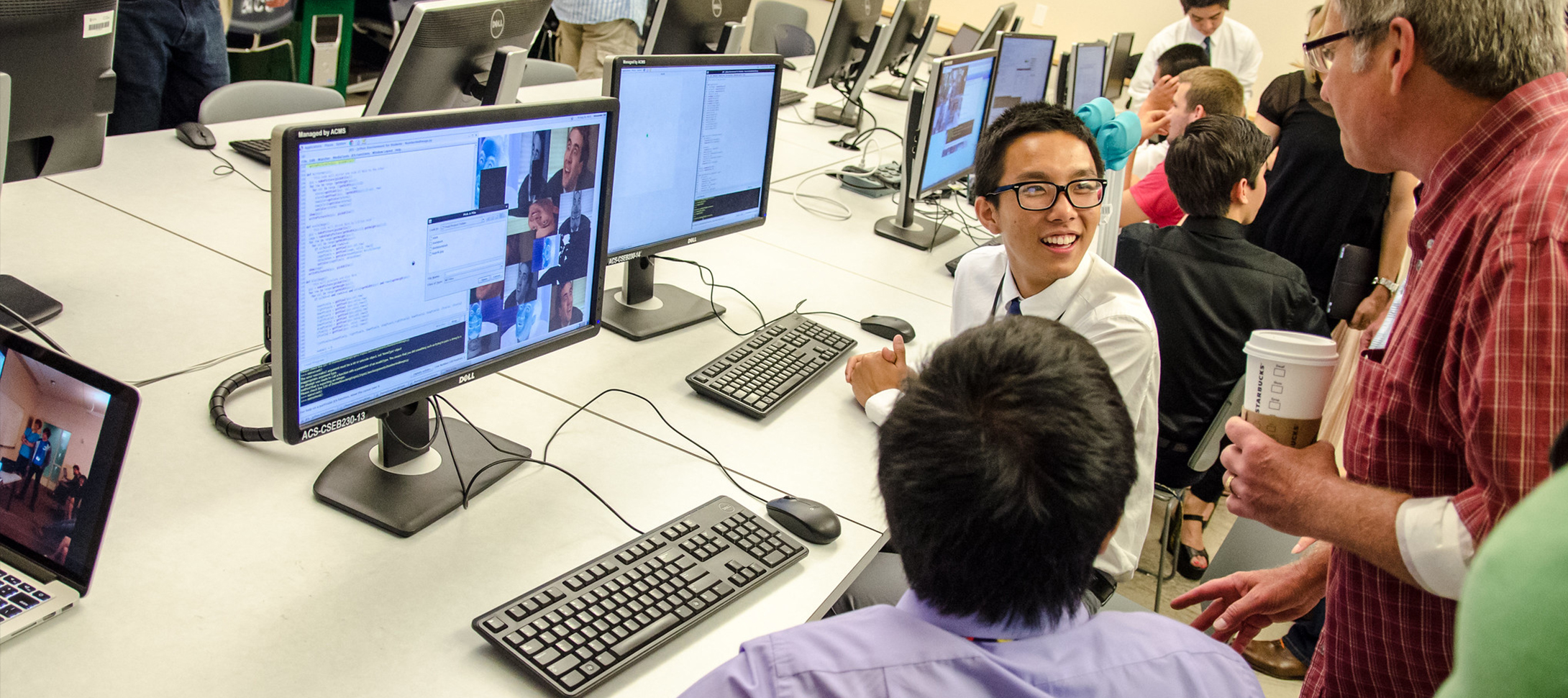 Group in front of computers